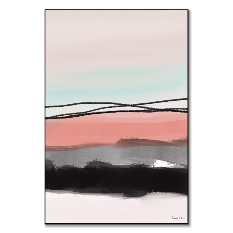 Pink Horizon Colorful Wall Art by Karine Tonial Grimm