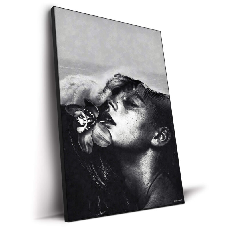 Flowers and Waves Black and White Wall Decor by Underdott