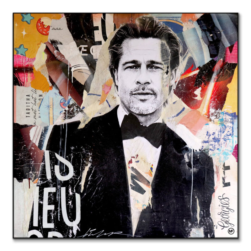 Brad Pitt Warm Wall Art by Michiel Folkers