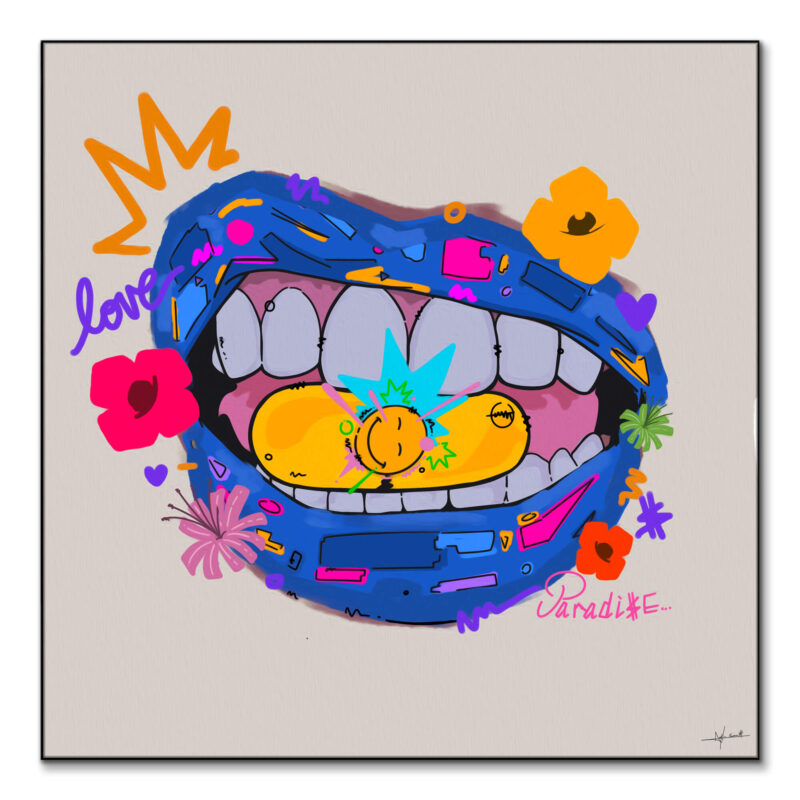 Happy Pill Vibrant Wall Art by Nuwarhol