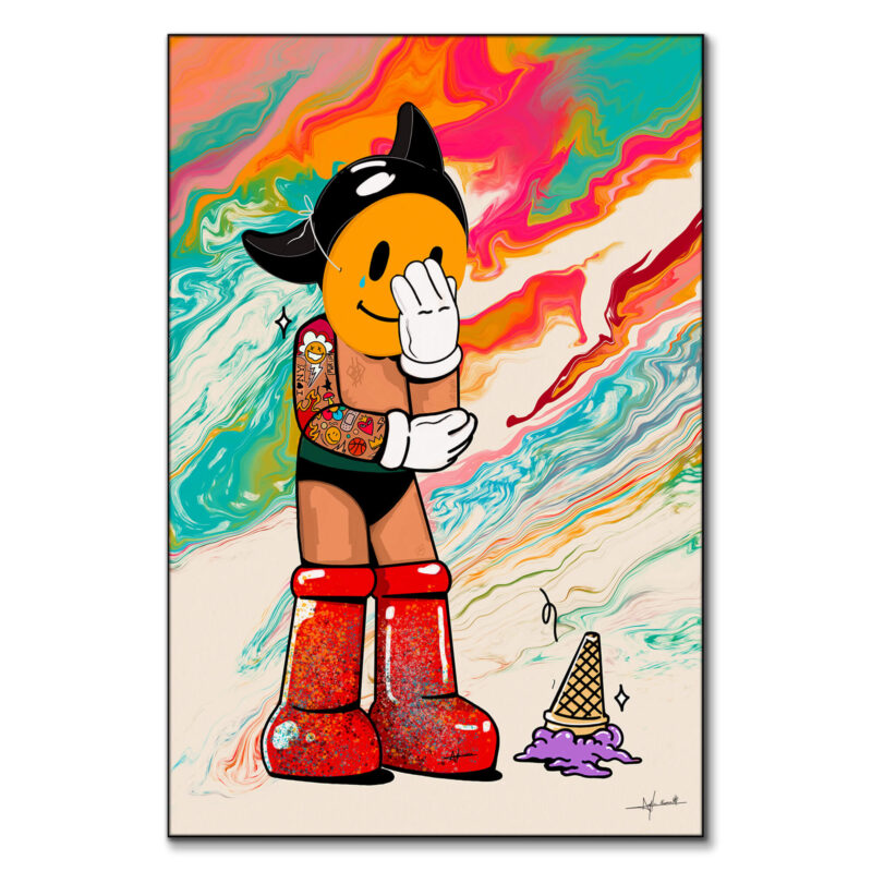 Astro Boy Meltdown Psychedelic Vibrant Wall Art by Nuwarhol