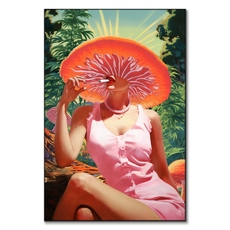 Mushroom Forest Green Wall Art by BambashkART