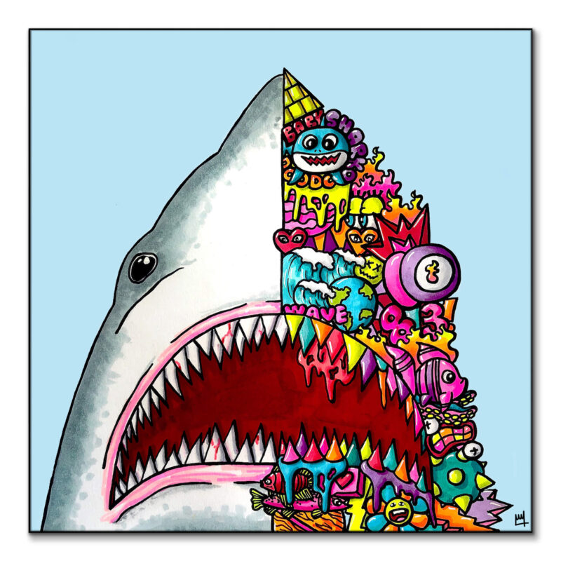Jaws Vibrant Wall Art by Wegs.Art