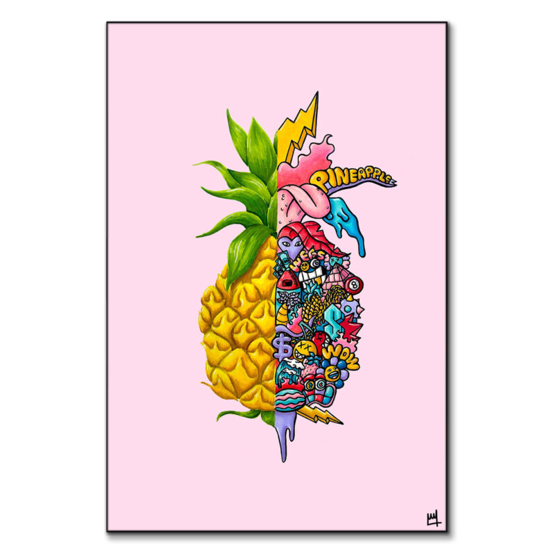 Pink Pineapple Vibrant Wall Art by Wegs.Art