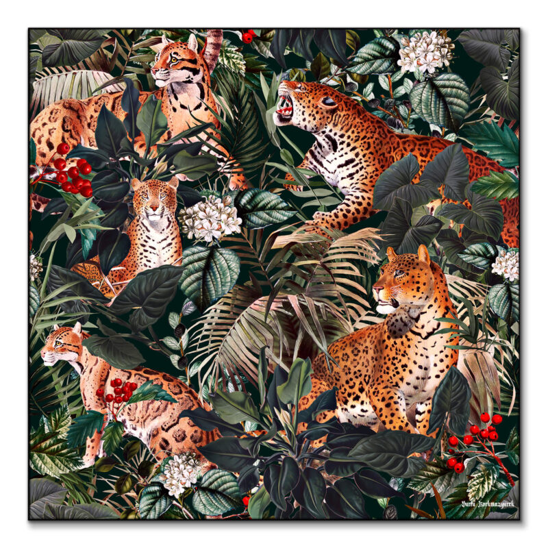 Jaguar Pattern Warm Wall Art by Burcu Korkmazyurek