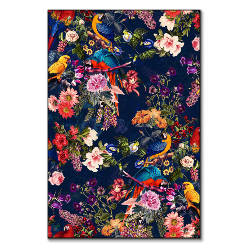 Floral and Birds XII Vibrant Wall Art by Burcu Korkmazyurek