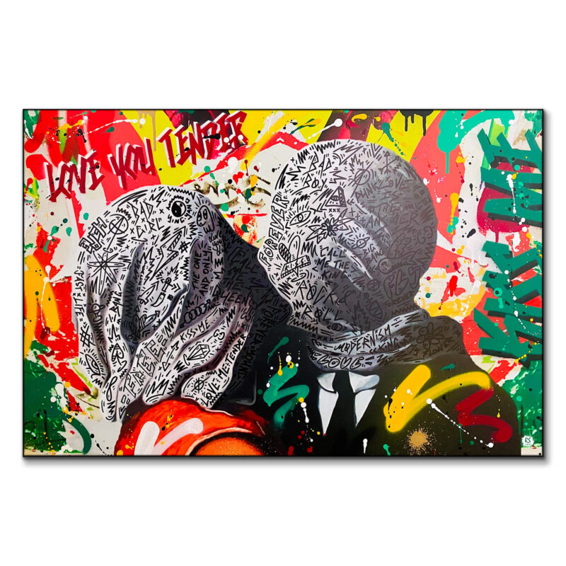 Les Amants De La Rue Vibrant Wall Art by RS Artist