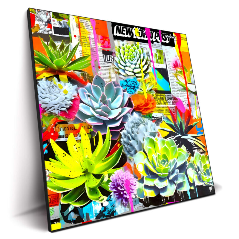 Fluorescent Succulents Vibrant Wall Decor by Jessica Stempel