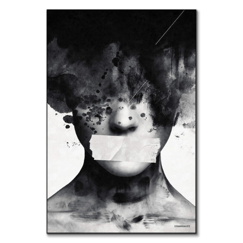 Freedom of Speech Black and White Wall Art by Underdott