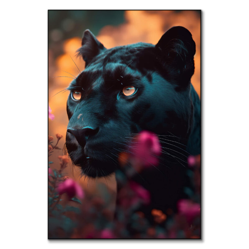 Floral Panther Pink Wall Art by Zenja Gammer